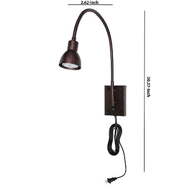 Metal Round Wall Reading Lamp with Plug In Switch, Bronze