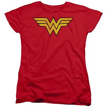 Dc Comics Wonder Woman Logo Dist Short Sleeve Womens T-shirt