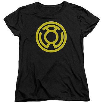 Green Lantern Yellow Emblem Short Sleeve Womens T-shirt