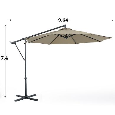 Aoodor Patio 10FT Off-set Hanging Umbrella - Premium Aluminum Cantilever Umbrella