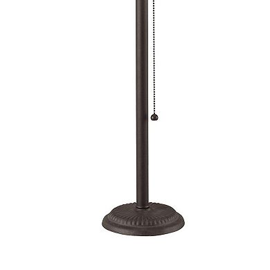 Paper Shade Metal Table Lamp with Pull Chain Switch,Set of 4,White and Black