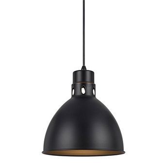 Nico 10 Inch Modern Pendent Light with Bronze Metal Shade, Clean SIlhouette