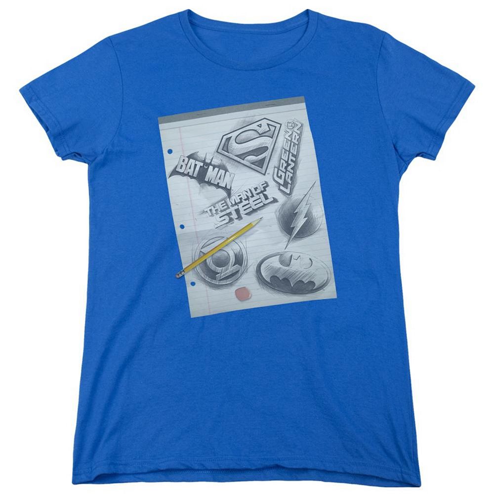 Dc Comics Logo Note Paper Short Sleeve Womens T-shirt