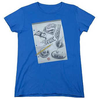 Dc Comics Logo Note Paper Short Sleeve Womens T-shirt