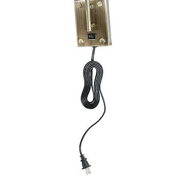 Metal Round Wall Reading Lamp with Plug In Switch, Silver and Gray