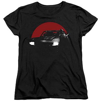 The Batman Red Moon And Batmobile Short Sleeve Women´s T-Shirt