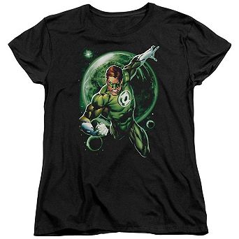 Green Lantern Galaxy Glow Short Sleeve Womens T-shirt