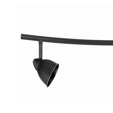 5 Light 120V Metal Track Light Fixture with Round Shade, Black