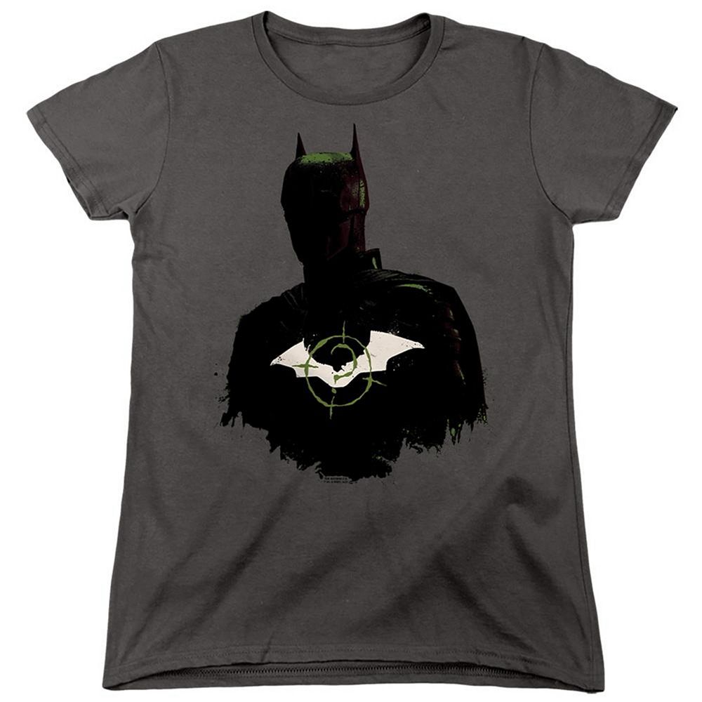 The Batman Silhouette With Riddler Logo Short Sleeve Women´s T-Shirt
