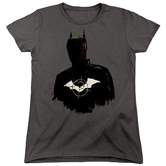 The Batman Silhouette With Riddler Logo Short Sleeve Women´s T-Shirt