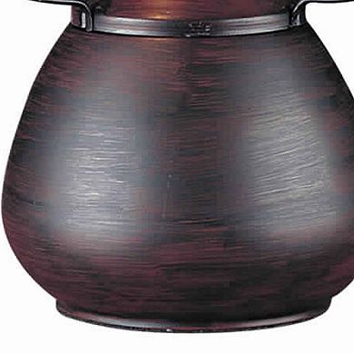 Pot Bellied Metal Body Table Lamp with Conical Mica Shade, Bronze