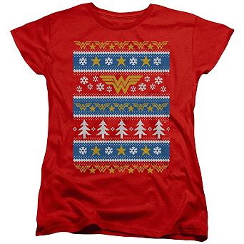 DC Comics Wonder Woman Wonder Woman Christmas Sweater Short Sleeve Women´s T-Shirt
