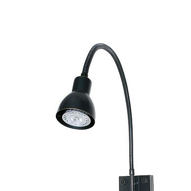 Metal Round Wall Reading Lamp with Plug In Switch, Black