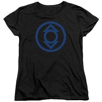 Green Lantern Blue Emblem Short Sleeve Womens T-shirt
