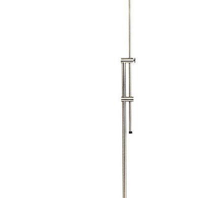 3 Way Metal Floor Lamp with and Adjustable Height Mechanism, Silver