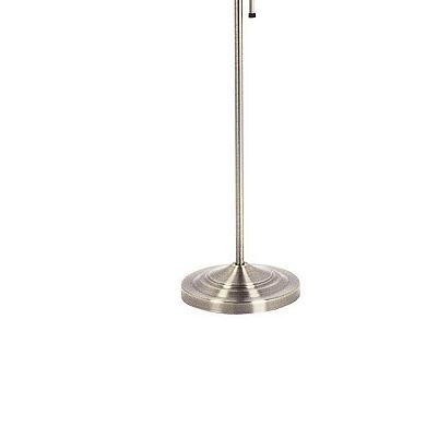 3 Way Metal Floor Lamp with and Adjustable Height Mechanism, Silver