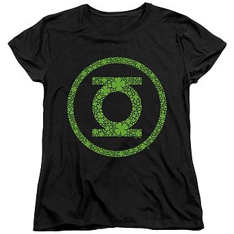 Green Lantern St. Patrick´s Day Shamrock Logo Short Sleeve Women´s T-Shirt