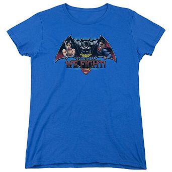 Batman V Superman Together We Fight Short Sleeve Womens T-shirt