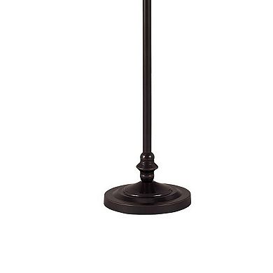 150 Watt Metal Floor Lamp with Swing Arm and Fabric Conical Shade, Black