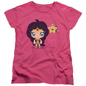 Justice League Of America Cute Wonder Woman Short Sleeve Womens T-shirt