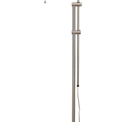 Metal Rectangular Floor Lamp with Adjustable Pole, White
