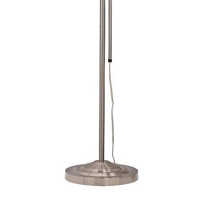 Metal Rectangular Floor Lamp with Adjustable Pole, White