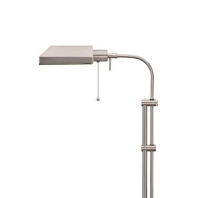 Metal Rectangular Floor Lamp with Adjustable Pole, White