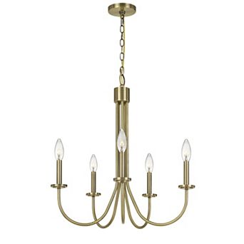 Metal Chandelier with 5 Candelabra Holders, Gold