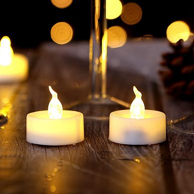 24pcs Flickering LED Tealight Candles Battery Operated Flameless Smokeless