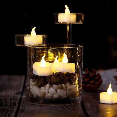 24pcs Flickering LED Tealight Candles Battery Operated Flameless Smokeless