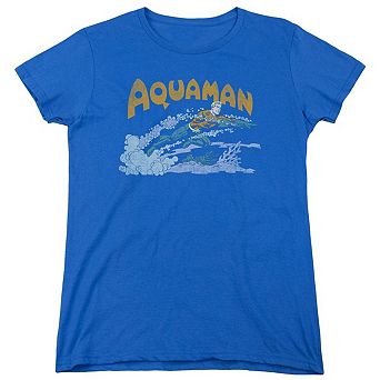 Dc Comics Aquaman Swim Short Sleeve Womens T-shirt