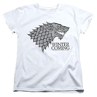 Game Of Thrones Stark Winter Is Coming On White Short Sleeve Women´s T-Shirt