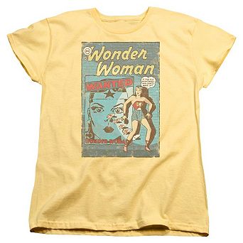 Dc Comics Wonder Woman Wanted Short Sleeve Womens T-shirt