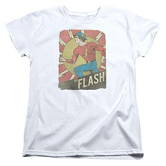 Dc Comics Flash Tattered Poster Short Sleeve Womens T-shirt