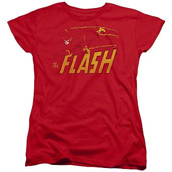 Dc Comics Flash Flash Speed Distressed Short Sleeve Womens T-shirt