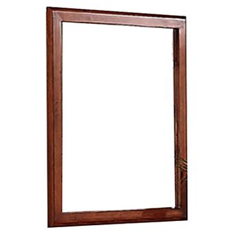 36 in Rectangular Wood Encased Mirror, Brown