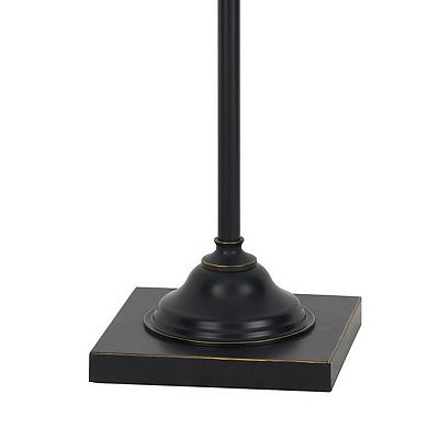 60 Inch Metal Downbridge Design Floor Lamp with Caged Shade, Dark Bronze