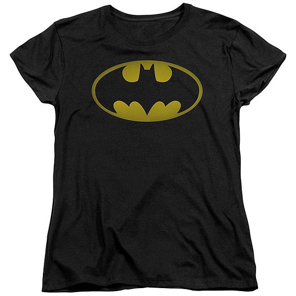 Batman Washed Bat Logo Short Sleeve Womens T-shirt