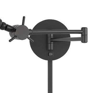 Kash 27 Inch Vintage Wall Lamp, Swing Arm, Adjustable Metal Shade, Bronze