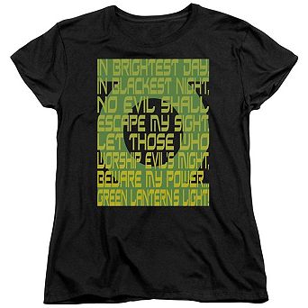 Green Lantern Green Lantern Oath Short Sleeve Womens T-shirt