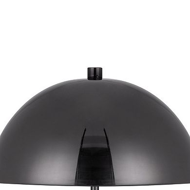 20 Inch Metal Accent Table Lamp Dome Shade, Black