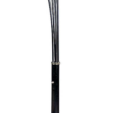 Floor Lamp with 4 Glass Drop Crystal Shades and Marble Base, Silver