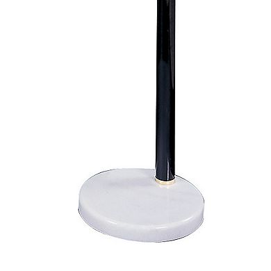 Floor Lamp with 4 Glass Drop Crystal Shades and Marble Base, Silver