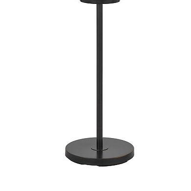 62 Inch Metal Floor Lamp, Tray, Dimmer, 2 USB Ports, Bronze