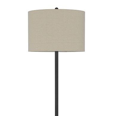 62 Inch Metal Floor Lamp, Tray, Dimmer, 2 USB Ports, Bronze