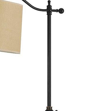 100 Watt Metal Down Bride Floor lamp with Fabric Tapered Drum Shade, Black