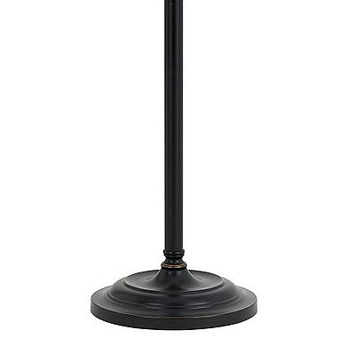 100 Watt Metal Down Bride Floor lamp with Fabric Tapered Drum Shade, Black