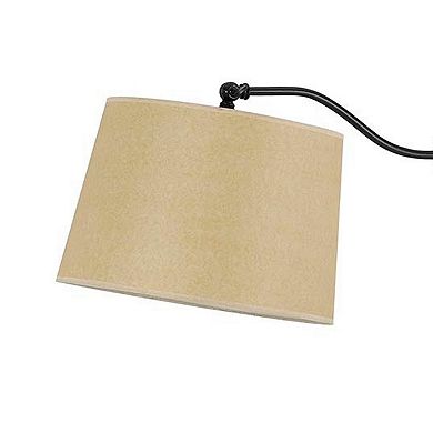 100 Watt Metal Down Bride Floor lamp with Fabric Tapered Drum Shade, Black
