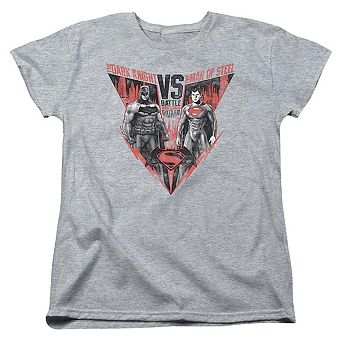 Batman V Superman Batlle For Gotham Short Sleeve Womens T-shirt