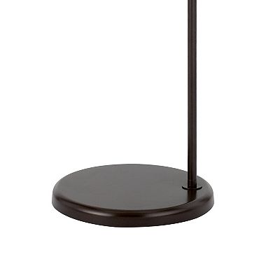 Cyan 65 Inch Adjustable Metal Arc Floor Lamp, White Mica Shade, Dark Bronze